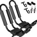 FORWODE Heavy Duty Kayak Roof Rack, 1 Pair J-Bar Kayak Rack with 2 Ratchet Tie, 2 S-Hook Ratchet Straps, 2 Anchor Belts for Kayak Canoe Boat Surf Ski on SUV Car Truck Crossbar