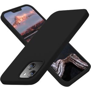 Cordking Designed for iPhone 13 Case, Designed for iPhone 14 Case, Silicone Ultra Slim Shockproof Protective Phone Case with [Soft Anti-Scratch Microfiber Lining], 6.1 inch, Black