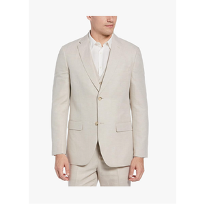 Coconut Grove Men's Regular Fit Linen-Blend Suit Jacket with Chest Pocket 48LG