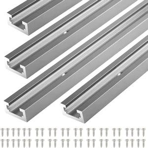 T Tracks for Woodworking,4Pcs Aluminum 48 inch Double Cut Profile Universal with Predrilled Mounting Holes and 48 Pcs Screws Silver