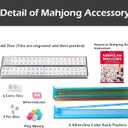 American Mahjong Game Set, 166 Quality White Tiles, 4 All-in-One Color Rack/Pushers, Mahjong Tile Set with Blue Printed Carrying Bag