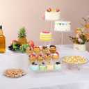6 Pcs Acrylic Dessert Stands Set Include Display Risers Cupcake Tower and Clear Round Dessert Trays Cake Table Holder for Wedding Baby Shower Decoration(Vintage Style)