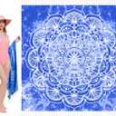 Oversized Turkish Beach Towel Blanket XXL Cotton Sandproof Towels Boho Woven Extra Large Big Sand Free Giant Throw Blankets Huge Quilt XL Picnic Camping Necessities Cloud for Adult Gifts (XXL(79x71 IN,200x180 CM), Royal Blue Mandala Maotand)