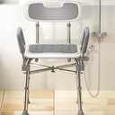 Shower Chair with Arms & Back, 550lbs Heavy Duty, Height Adjustable, FSA/HSA Eligible - Reinforced Bathtub Seat Shower Bench Stool for Inside Shower with Non-Slip Feet for Elderly & Disabled