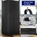UNIFAMILY Waterproof Pontoon Tent, Privacy Boat Tent, 30 * 27 * 72 in Heavy Duty Hanging Changing Room, Privacy Curtains for Pontoon Boats, Boats Tents Attaches to Bimini Top Poles (Black)