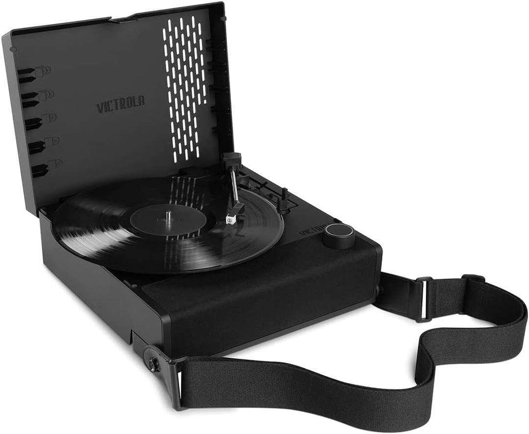 Victrola Revolution GO 3-Speed Bluetooth Portable Rechargeable Record Player with Built-in Speakers | Black VSC-750SB-BLK