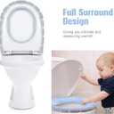 Moukeren 8 Pcs 11.8 Inch Thicker Bathroom Toilet Seat Cover Pads Soft Comfortable Toilet Seat Cushion Cover Stretchable Toilet Seat Warmer Easy Installation Cushioned Lid Covers (Simple Colors)
