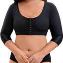 Upper Arm Compression Sleeve Women Lipo Post Surgery Slimming Arm Compression Garments Front Closure (XX-Large, Black)