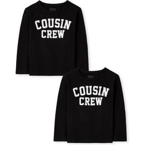 The Children's Place,Baby Boys,and Toddler Assorted Everyday Long Sleeve Graphic T-Shirts (Black)