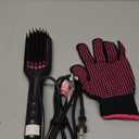 Enhanced Ceramic Hair Straightener Brush by MiroPure, 2-in-1 Ionic Straightening Brush with Anti-Scald Feature, Auto Temperature Lock & Auto-Off Function (Black) (3 Piece Set)