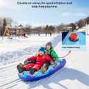 QPAU Inflatable Snow Sled, Heavy Duty Snow Tube with Reinforced Handles, Snow Sleds for Kids and Adults Winter Toys Gifts, Toboggan for Family Outdoor Sledding