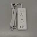 Flat Plug Power Strip, HANYCONY Ultra Thin Extension Cord, 6 Outlets 3 USB Ports(2 USB C), 5ft Multiple Outlet Extender with Wall Mount No Surge Protector for Dorm Room, Cruise, Travel Essentials (White)