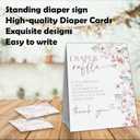 Baby Shower Diaper Raffle Game Set,Baby Shower Game Kit,Watercolor Flower Theme 1 Standing Sign & 50 Raffle Tickets,Baby Announcement,Gender Reveal Party Decorations & Supplies-A02