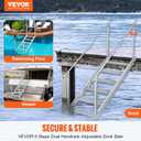 VEVOR Dock Ladder 6 Steps, 500lbs Load Pool Steps, Adjustable Height Aluminum Dock Stairs, Pontoon Boat Ladder with Handrails & Widen Nonslip Pedals for Lake/Pool/Marine Boarding/RV/House