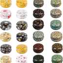 Rarapop 24 Pack Reusable Mini Round Tinplate Candle Tin Jars with Lids, 20ml Small Flower Travel Tin Cans Refillable Empty Container Bottle for Lip Balm, Salve, Eye Shadow, Powder