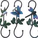 Large Decorative S Hooks, Set of 3 Plant Hangers, Beautiful and Vivid Plant Hook for Hanging Outdoor Indoor Garden Plants, Flower Baskets, Pots, Bird Feeders