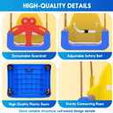 3-in-1 Toddler Swing Set, Baby Swing with Safety Belt, Indoor/Outdoor, Easy to Assemble Kids Swing Seat with Sturdy Metal Stand for Playground, Backyard and Nursery, Blue Yellow