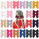 Jollybows 40PCS 2.8" Baby Girls Hair Bows Alligator Clips Woolen Hair Barrettes Hair Accessories for Little Girls Toddlers Teens Kids (1- Light Multi-colored)