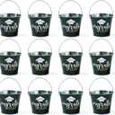Fun Express Graduation Decorations 2026 Metal Pails Set of 12 - Graduation Party Favors for Guests with Congrats Grad Cap Design | Small Candy Boxes for Treats & Gift Giving | Senior Class Supplies