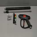 M MINGLE Replacement Pressure Washer Gun with Extension Wand, M22 15mm or M22 14mm Fitting, 5 Nozzle Tips, 40 Inch, 4000 PSI