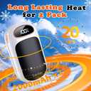 Rechargeable Hand Warmer 2 Pack, LED Display & 4 Levels, Ultrathin Electric Hand Warmers Portable USB Pocket Heater Fits Gloves for Hunting Essentials, Camping, Raynauds, Gifts for Christmas