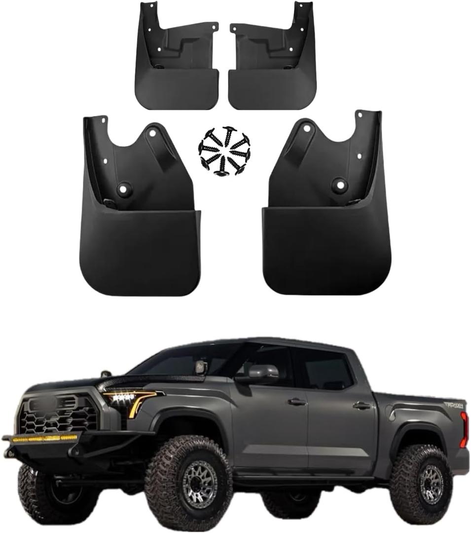 Mud Flaps for Toyota Tundra 2022 2023 2024 2025 2026, Wheel & Tire Splash Guards, Mudflaps for Car, All Weather Tire Protector Splash Guards Mudflaps for Toyota Tundra Exterior Accessories