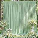 10x10 Sage Green Backdrop Curtain for Parties Wrinkle Free Dark Green Photo Curtains Backdrop Drapes Fabric Decoration for Baby Shower Birthday Party Photography 5ft x 10ft, 2 Panels