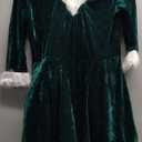 Hillban Santa Costume for Women Mrs. Santa Claus Costume Cosplay Christmas Dress Hooded Fluffy Velvet with Belt for Christmas (XL, Green)