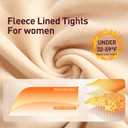 JIZ Translucent Fleece Lined Tights Women, Thermal Tights for Women, Pantyhose Leggings, Warm Sheer Tights for Women Winter (Extra-Large, Black) (Black)