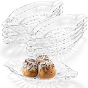 Goaste 7 Pack Banana Split Bowls Set, 8 oz Glass Ice Cream Dishes, Clear Banana Split Boats, Transparent Serving Plates for Fruits, Yogurt, Ice Cream, Brownies, Snack, Salad, Grapes