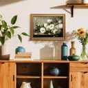 Vintage Gold Framed Floral Wall Art Flower Painting Bathroom Decor 16×24 In
