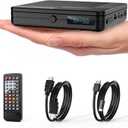 Mini DVD Player with Remote Control - All Region Free 1080P HD Small Compact CD DVD Player for Smart TV & Projector, Features HDMI Output, Headphone Jack, USB 2.0 Input, PAL/NTSC Support