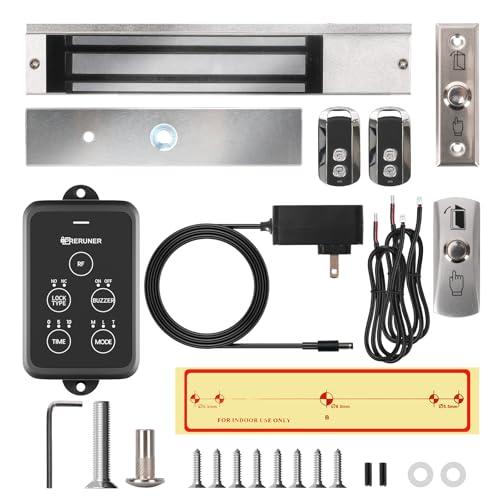 𝙐𝙥𝙜𝙧𝙖𝙙𝙚 600lbs Electromagnetic Door Lock Access Control Outswinging.600lbs/280kg Electric Door Magnetic Lock Kit System with 2 Remote Control、Integrated Power Box