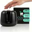 Cleansing Pod PRO + UV | Rechargeable Ultrasonic Retainer Cleaner Machine | 48kHz Ultrasonic Dental Pod for Mouthguard, Dentures & Aligners | 3 Cleaning Modes | Tablets Included (Slate Black)