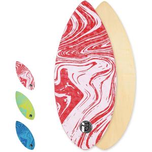 41 Skipper Skimboard with High Gloss Coat Wooden Skim Boards for Beginners, Teenagers and Adults Beach Skimboard 3 Color Traction Pad to Choose