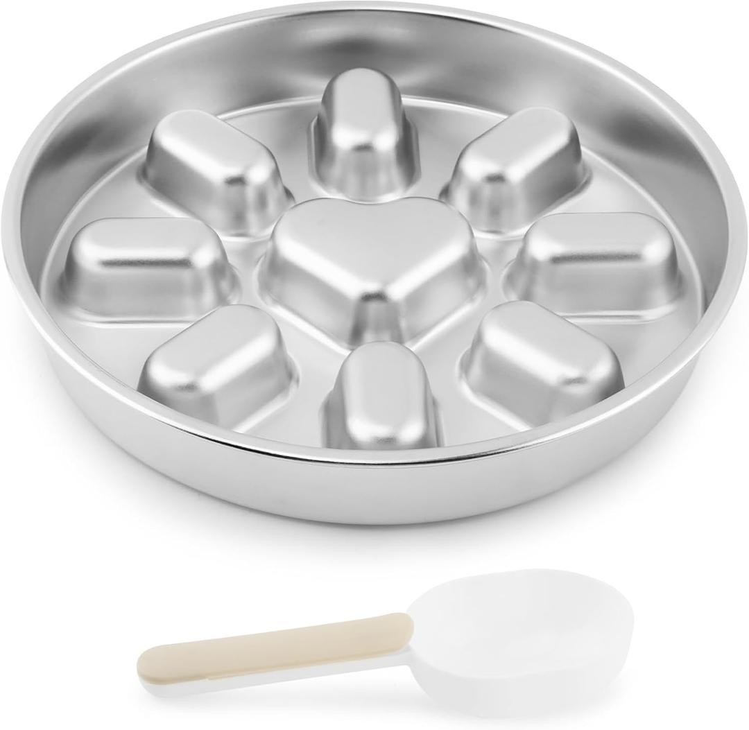 Slow Feeder Dog Bowls with Measuring Spoon, Stainless Steel Slow Feeder for Small & Medium Dogs, Non-Slip Silicone Base Pet Bowl for Fast Eaters, Anti-Gulping Dog Bowl(COLOR:silver)