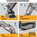17CH Remote Control Excavator Construction Toy for Boys - 2400mAh RC Excavator Toy with Metal Shovel/Spray/Lights/Sounds, RC Digger Construction Vehicles Toys Excavator Toys Gift for Boys 8-12 Yr Old