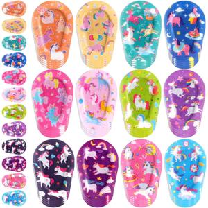 Panelee 60 Pcs Adhesive Eye Patches for Kids Girls Unicorn Patterns Toddler Eye Patches Bulk Breathable Material, Light Blocking Cotton Colorful and Fun Design Adhesive Bandages for Girl, 12 Styles