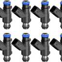 Upgraded 4 Holes Fuel Injectors For Chevy Silverado 1500 2500/Tahoe/Avalanche/Express, For GMC Yukon/Sierra 1500, 2010 2011 2012 2013 2014, 4.8L 5.3L 6.0L Flex Engine, Replace# 12613411, FJ1061, 8PCS