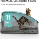 AIPERRO Stainless Steel Litter Box | XL Enclosed Cat Litter Boxs with Lid for Big Cats | High Sided, Anti-Urine Leakage | Non-Stick Bottom & Includes Litter Mat & Metal Scoop (Turquoise, X-Large)