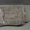 Bathroom Rugs Sets 4 Piece with Toilet Lid Cover, Non Slip Bathroom Mats Extra Soft Chenille Bath Rugs Absorbent Shaggy Rugs Perfect Plush Mats U-Shaped Toilet Rug and Toilet Cover Kitchen,Home Decor (Light Grey)