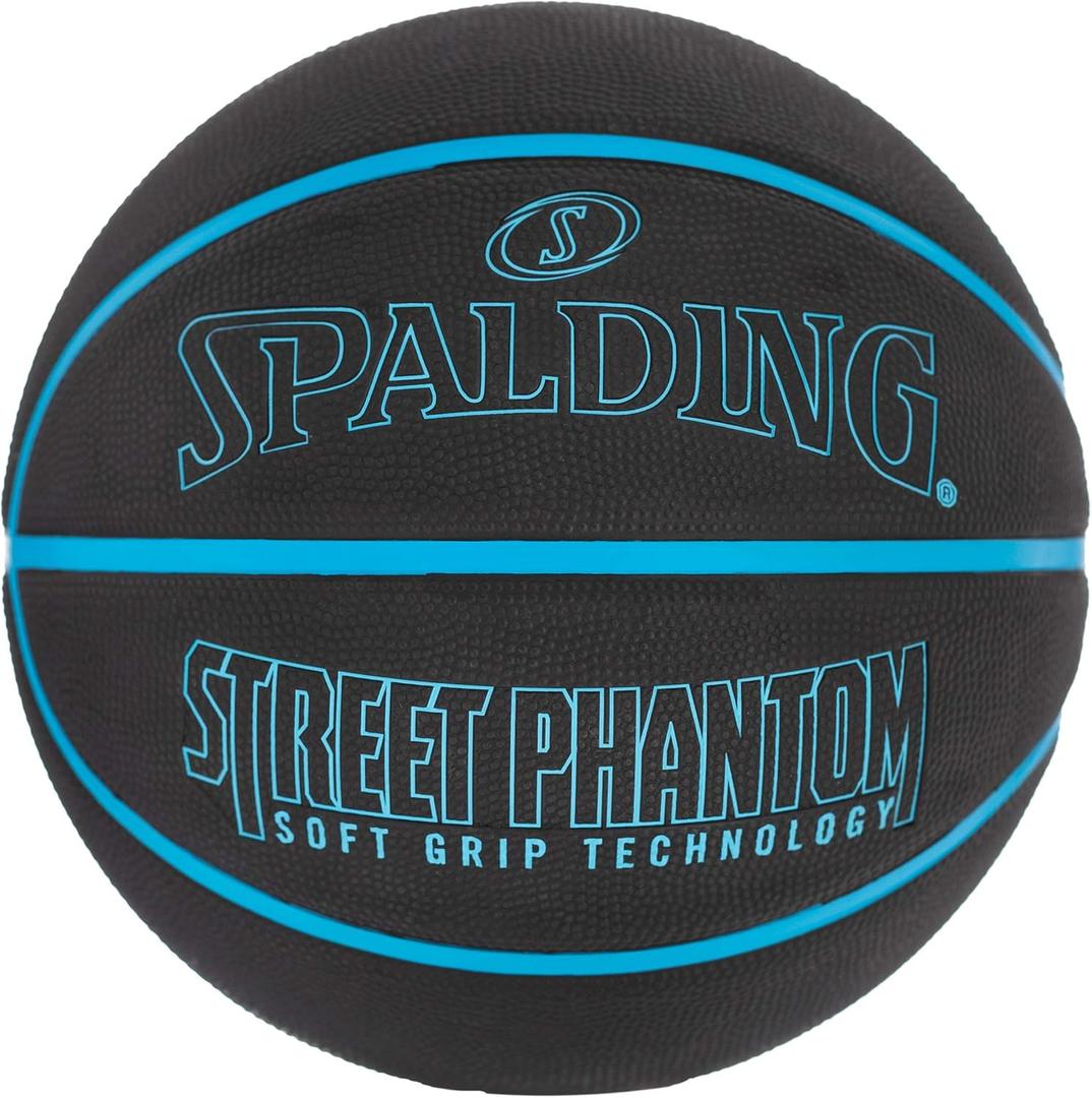 Spalding Outdoor Rubber Basketballs | Performance Rubber Cover Designed for Outdoor Play | Multiple Sizes & Colors (Size 7, 29.5", Street Phantom - Neon Blue/Black)