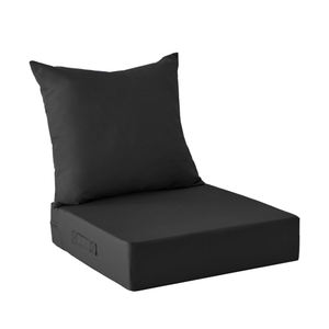 Outdoor Cushions for Patio Furniture,Outdoor Seat Cushion Set 24 x 24 x Inch,Waterproof & Fade Resistant Outdoor Chair Cushions,Deep Patio Chair Cushion with Removable Cover,Black