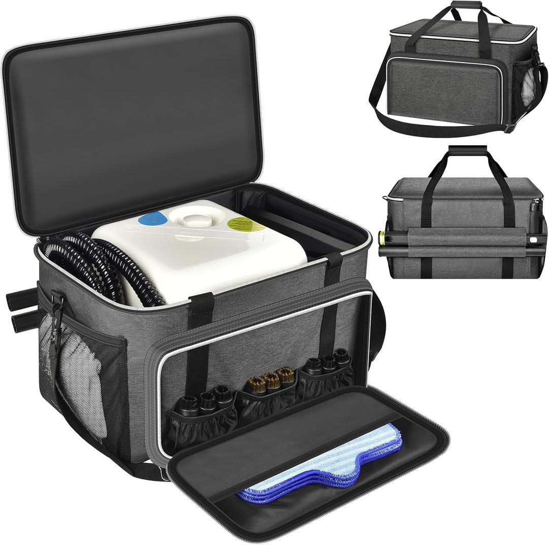 Storage Bag Compatible with Dupray Neat & Neat Plus Steam Cleaner, Large Carrying Case with External Extension Pole Holder, Heavy-Duty Organizer for Dupray Steam Cleaner Accessories (Bag Only)