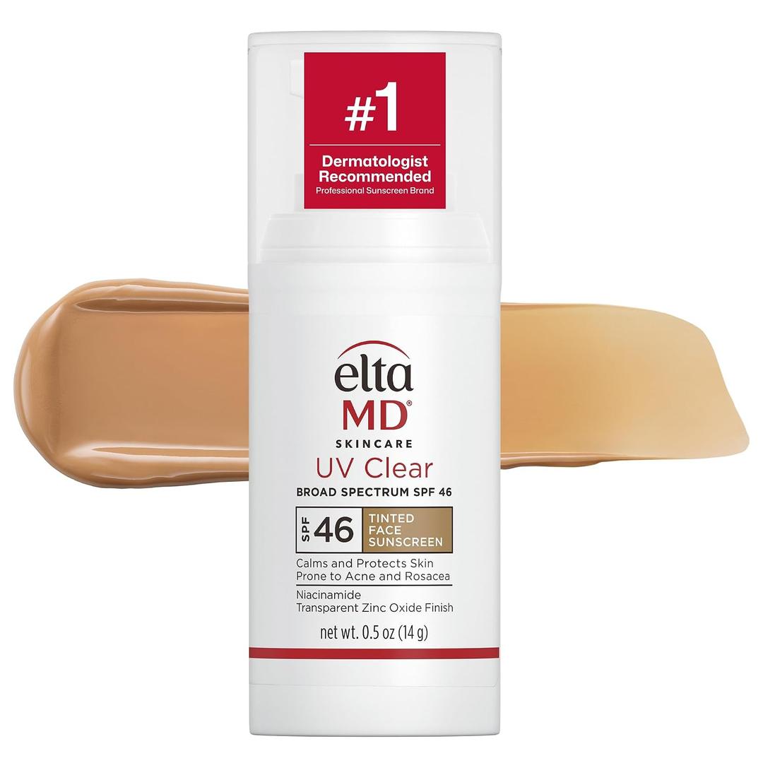 EltaMD UV Clear Deep Tinted Face Sunscreen, OilFree Face Moisturizer with SPF 46, Dermatology Tinted Moisturizer, Facial Travel Size Sunscreen with Zinc Oxide, 1.7 oz Pump