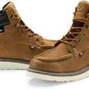 SUREWAY Men 6 Inch Waterproof Soft Toe Work Boots - Moc Toe,Construction Industrial Safety Leather Work Shoes,Oil/Slip Resistant Comfortable Wedge Outsole,EH Rated, Welt,Lace Up,Heavy Duty (8)