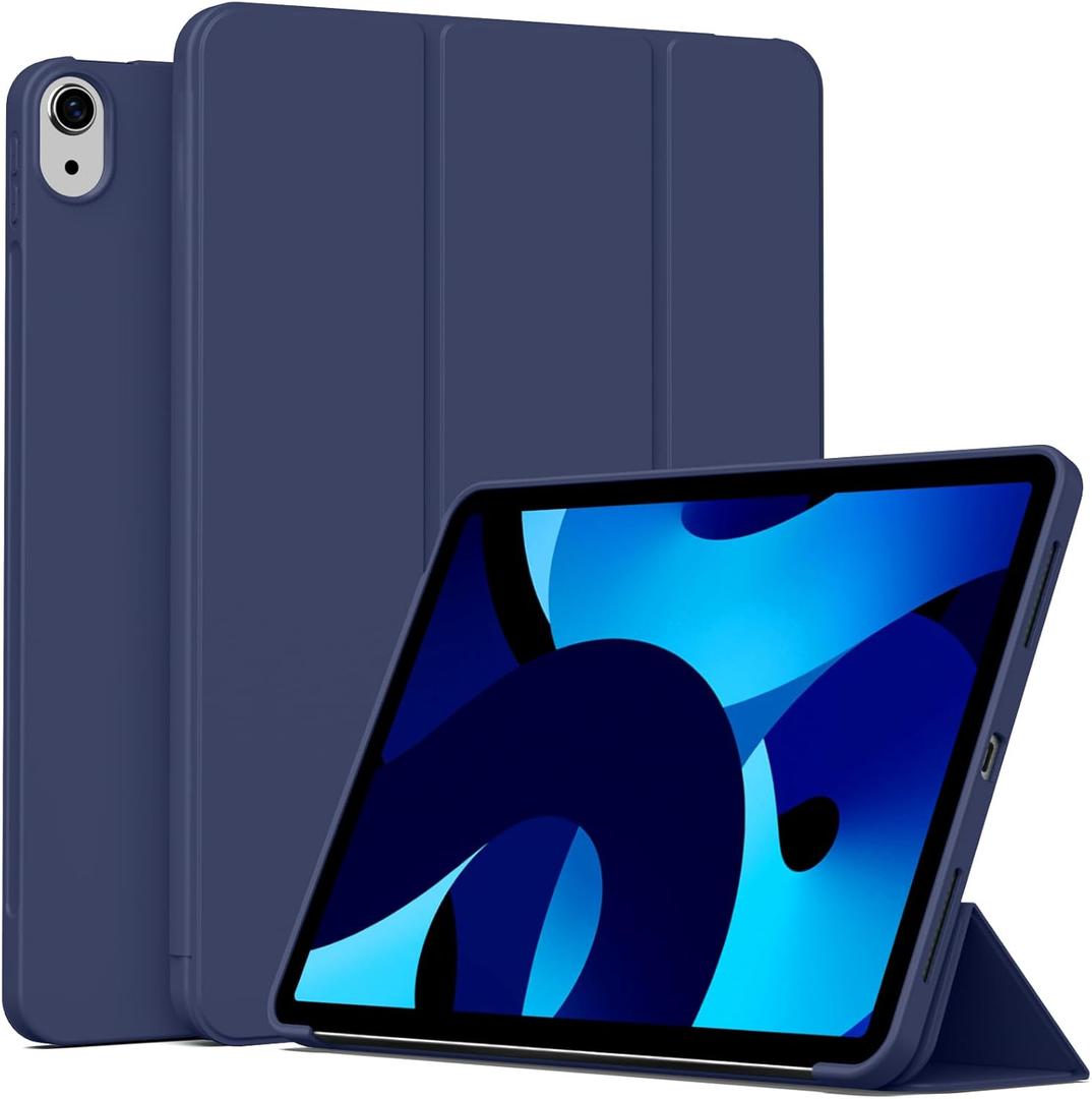 Case for iPad (A16) 11th Generation 11 Inch 2025/ iPad 10th Generation 10.9 inch 2022, Auto Wake/Sleep, Support Touch ID, Slim Trifold Stand Protective Cover with Soft TPU Back (Navy)