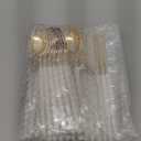 MirthMood 36 PCS Gold Plastic Silverware,Gold Silverware Disposable,Disposable Utensils Heavy Duty,Plastic Cutlery Set,Includes:12 Knives, Forks and Spoons for Party, Birthday,Wedding