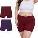 Allbase Incontinence Underwear for Women Washable Period Boxers Briefs Heavy Flow Leakproof Overnight High Absorbency Menstrual Postpartum Bladder Control Boyshorts Panties 3X-Large Pack of 2 (Mulcolored)