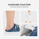 STQ Women's Slip On Machine Washable Sneakers (9, Denim Blue)